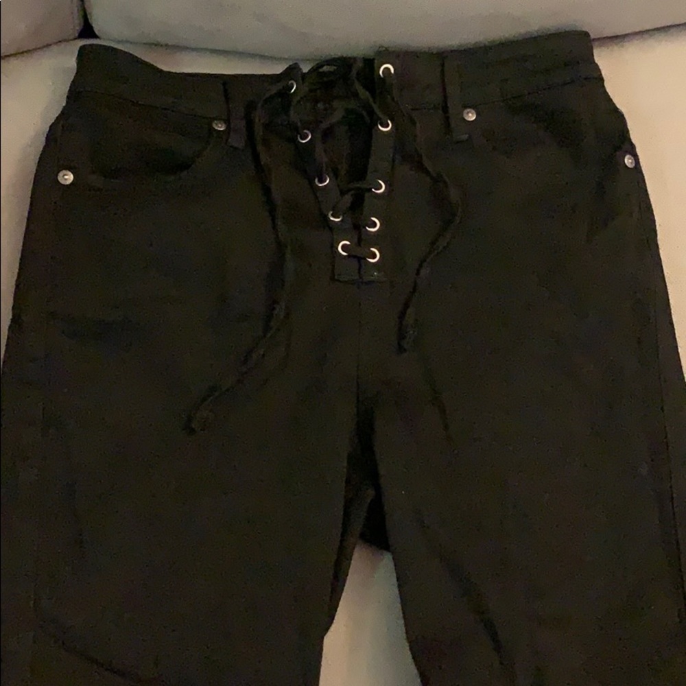 Sexy Laceup Ankle Jeans